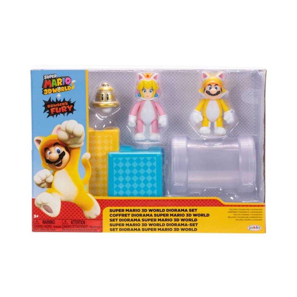 Super Mario 3D Worlds + Bowsers Fury Cat Peach And Cat Mario Diorama